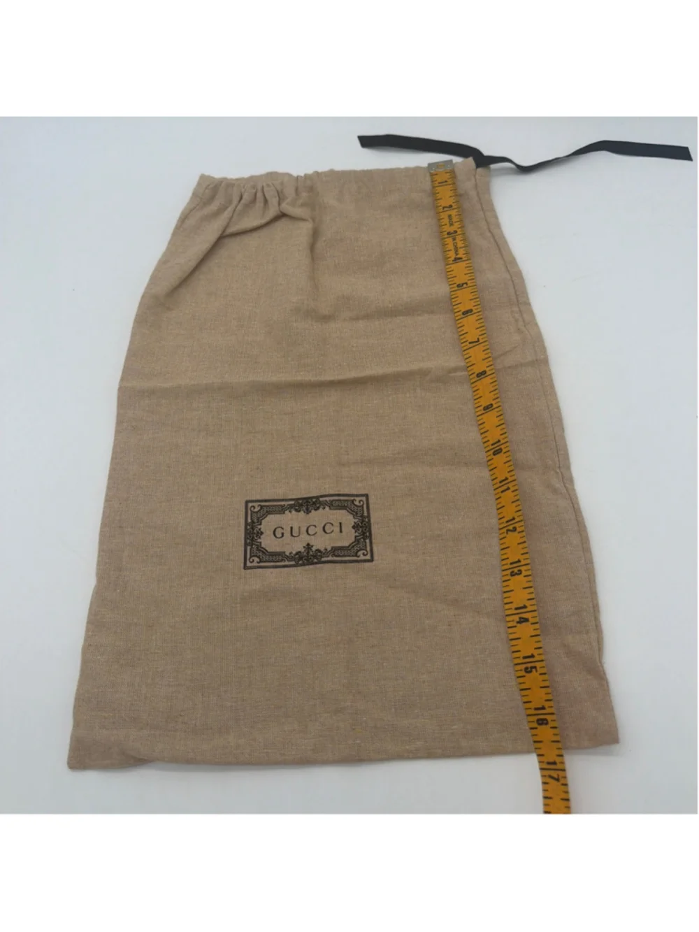 Gucci Beige & Black Drawstring Dust Bag
